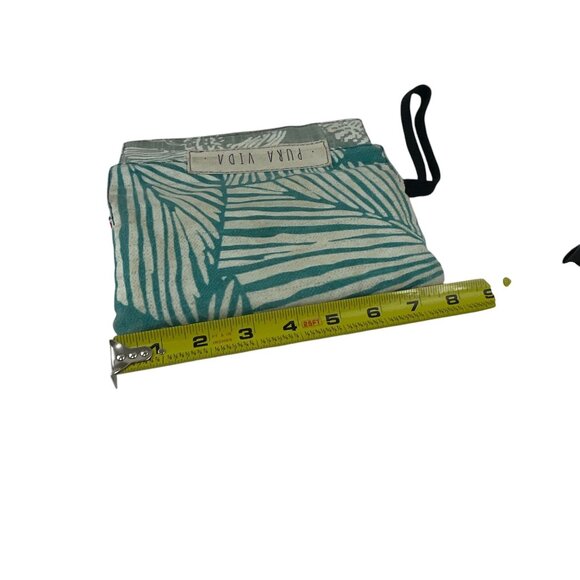 Pura Vida Womens Tropical Leaf Floral Pattern Clutch Wristlet Zipper Snap Closur - Picture 4 of 9